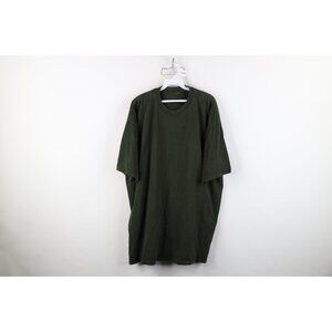 Vintage 90s Streetwear Mens 3XL Faded Blank Heavyweight T-Shirt Green Cotton